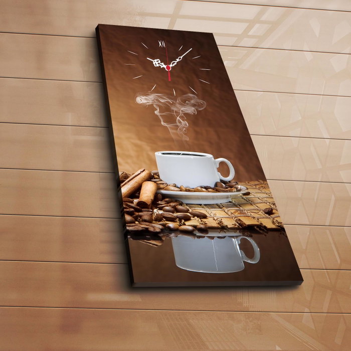 Wallity Reloj de pared decorativo de lienzo Multicolor 30 x 70 cm